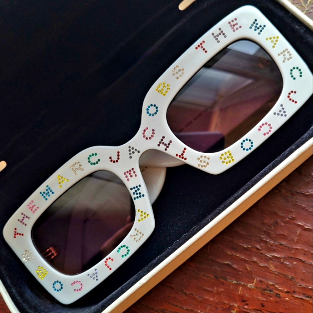 MARC JACOBS  crystal logo sunglasses